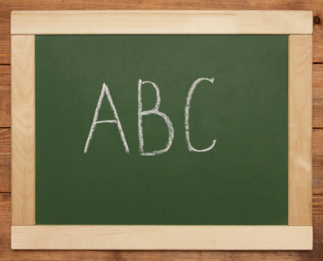 blackboard with ABC