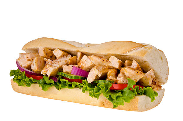 panino sub - portion turkey sandwich close up foto e immagini stock
