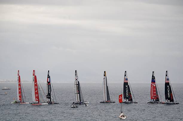 Near Disaster At Americas Cup Start Stock Photo - Download Image Now - America's  Cup, Sailboat, Sailing - iStock
