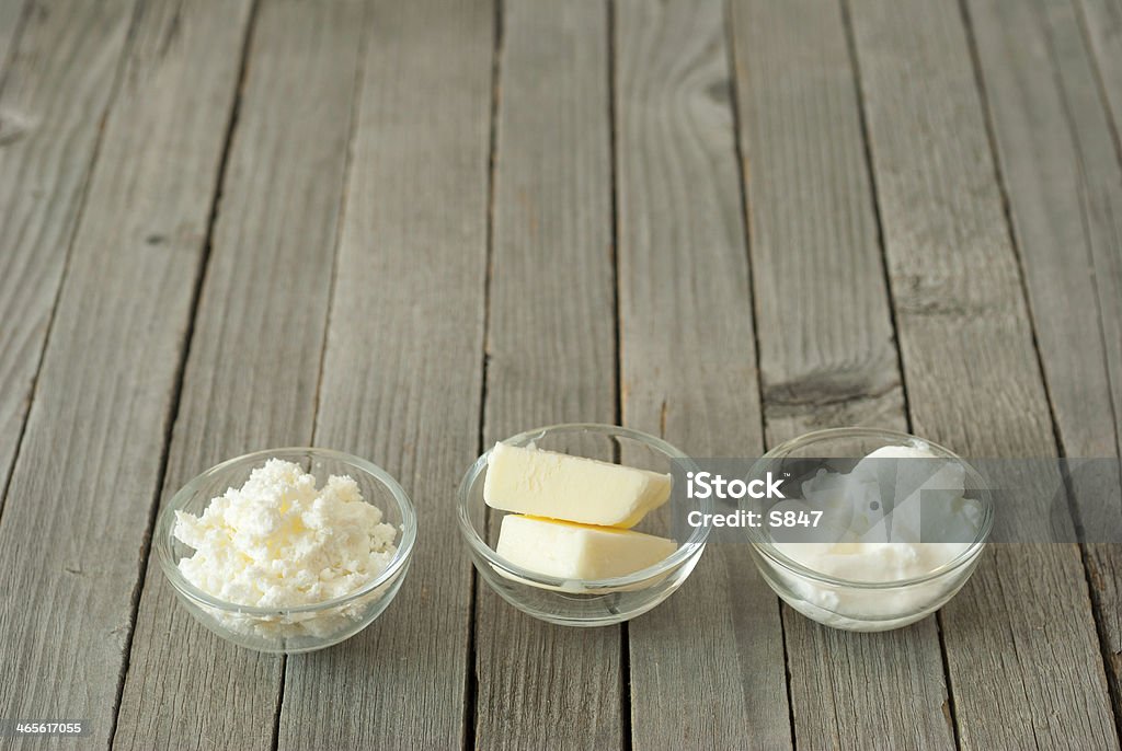 Formaggio cremoso e burro, panna acida - Foto stock royalty-free di A forma di blocco