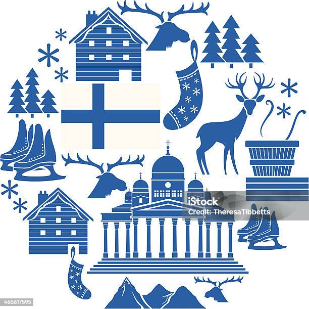 Finlandia Zestaw Ikon - Stockowe grafiki wektorowe i więcej obrazów Boże Narodzenie - Boże Narodzenie, Helsinki, Dom z bali
