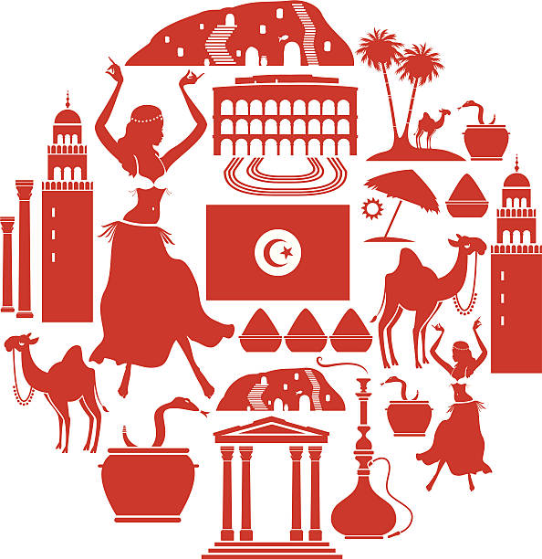 Tunisian Icon set A set of Tunisian related icons. Click below for other countries and more travel images. tunisia stock illustrations