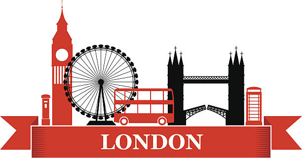illustrazioni stock, clip art, cartoni animati e icone di tendenza di etichetta retrò londra - london bridge