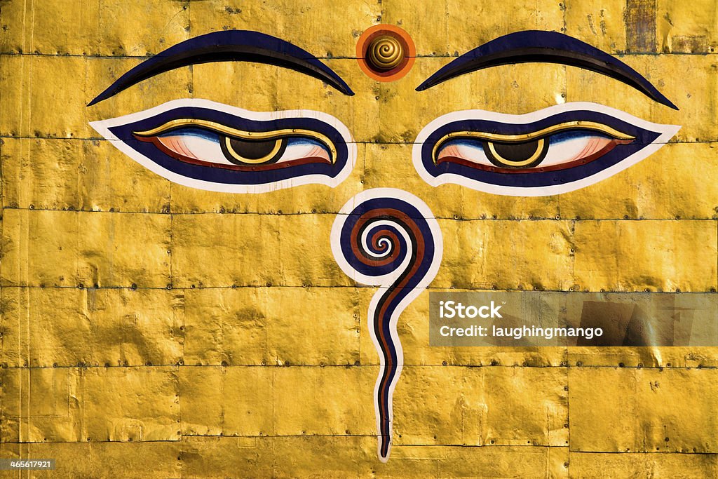 Buddha occhi del Nepal - Foto stock royalty-free di Terzo occhio