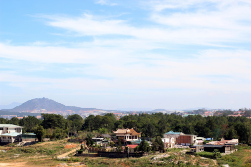 a view of dalat city from hotel.