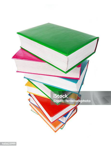 Pile Of Books Isolated On A White Background Stock Photo - Download Image Now - Advice, Animal, Book