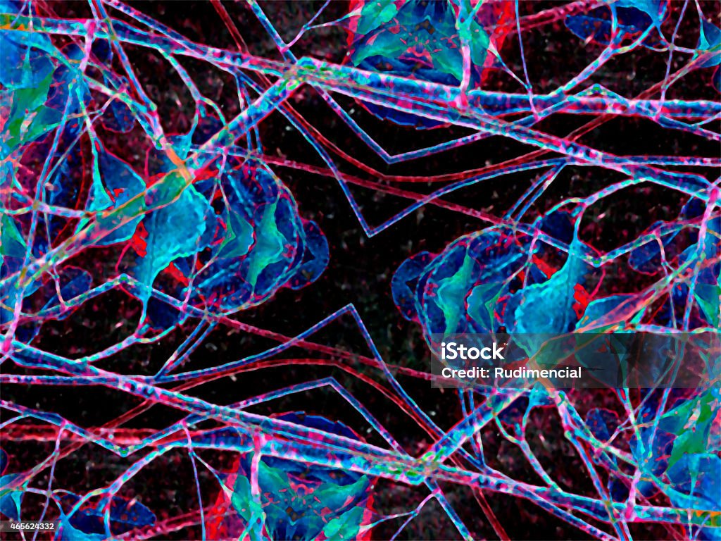 Digital Art Collage Background Digital art collage technique unique ornate abstract motif modern pattern in blue, red and black colors. 2015 Stock Photo