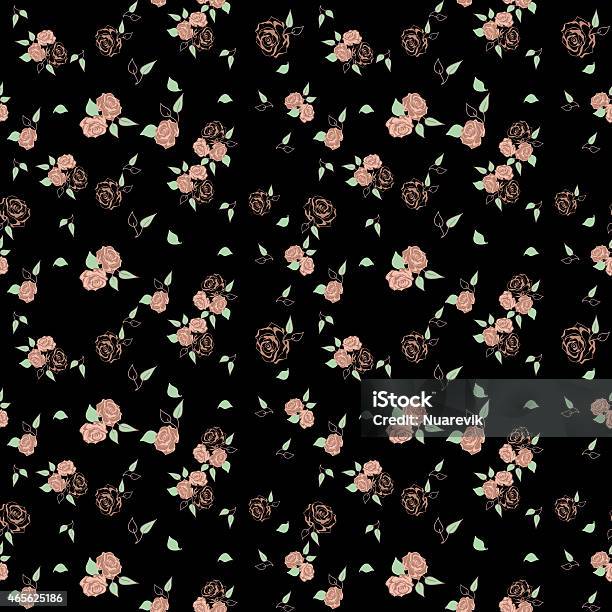 Roses Seamless Pattern Stock Illustration - Download Image Now - 2015, Cute, Dark
