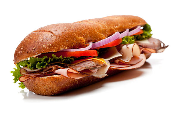 istock Submarine sandwich on a white background 465625500