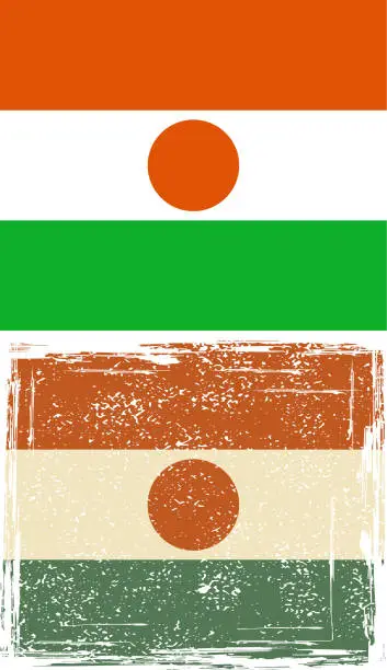 Vector illustration of Niger grunge flag. Vector illustration