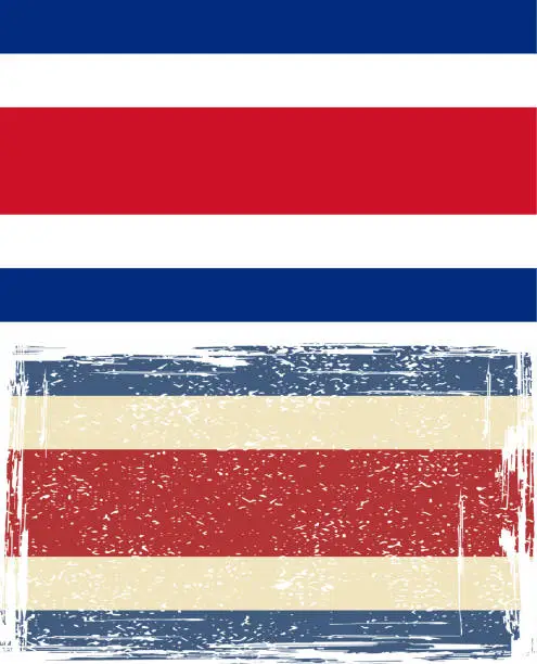 Vector illustration of Costa Rica grunge flag. Vector illustration
