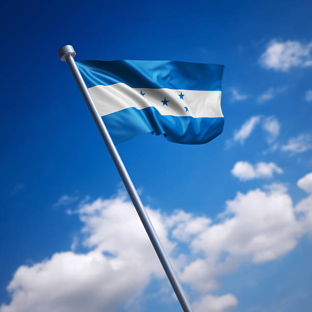 istock Flag of Honduras against blue sky 465630905