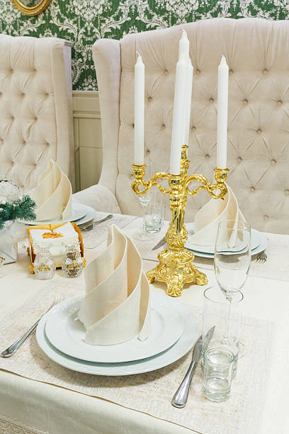 istock Beautifully organized event - served banquet table closeup 465632254