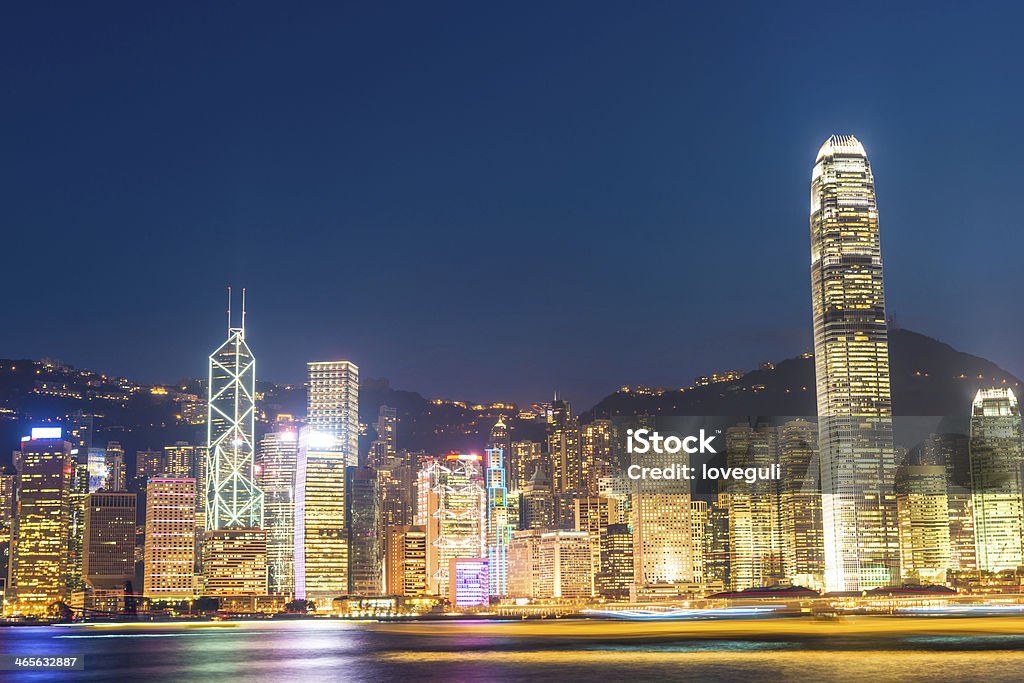 night scene of hongkong - Foto de stock de Agua libre de derechos