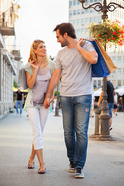 istock Young couple in shopping 465633037