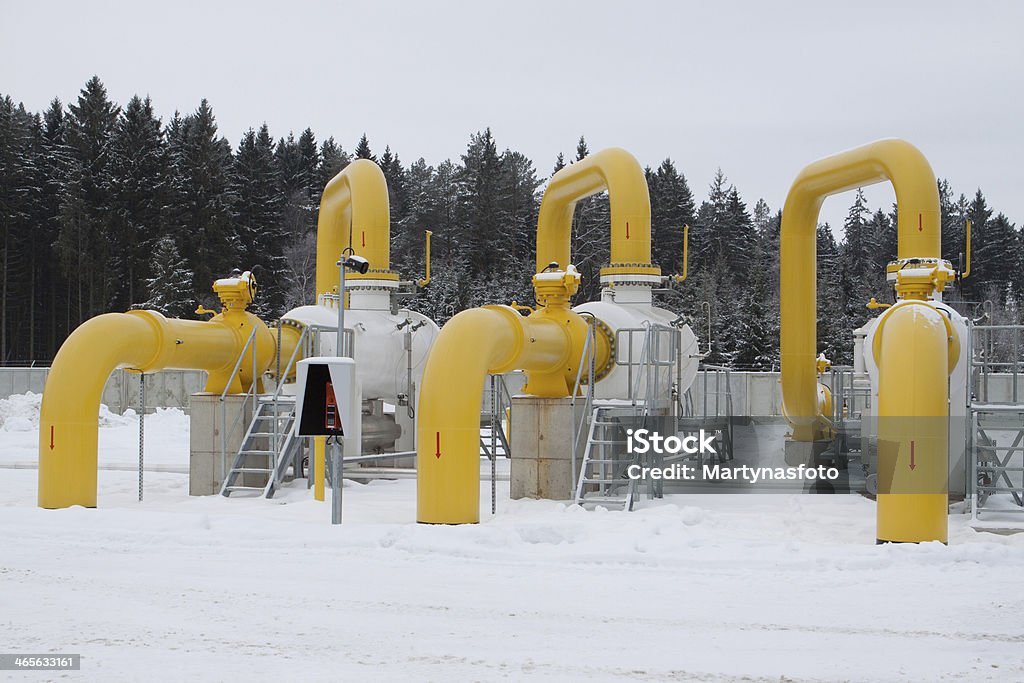 Tuyaux de l'industrie de gaz - Photo de Acier libre de droits
