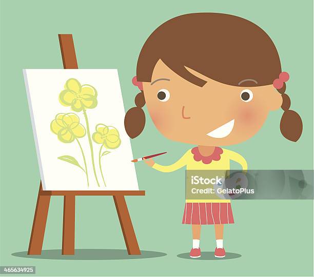 The Little Painter Stock Illustration - Download Image Now - Child, Painting - Activity, Painting - Art Product