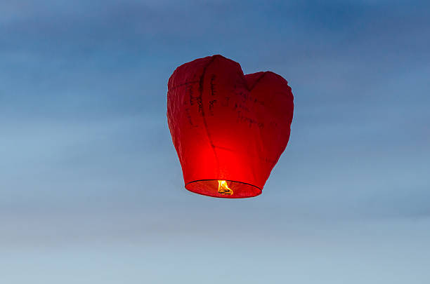 Heart lantern stock photo