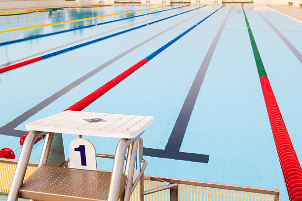 istock Outdoor Swimming Pool and clearly marked lanes 465636257