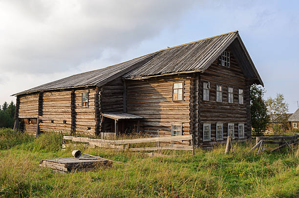 Old large wooden house in North Russia stock photo