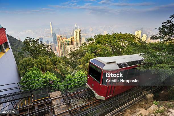 Victoria Peak Tram And Hong Kong City Skyline Stock Photo - Download Image Now - Architecture, Asia, Building Exterior