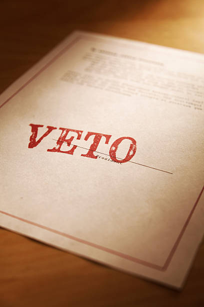istock Congressional Bill or Proposal with Presidential Veto 465639738