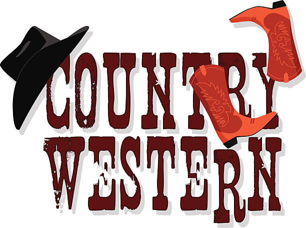 ilustrações, clipart, desenhos animados e ícones de country western banner - cowboy hat hat country and western music wild west