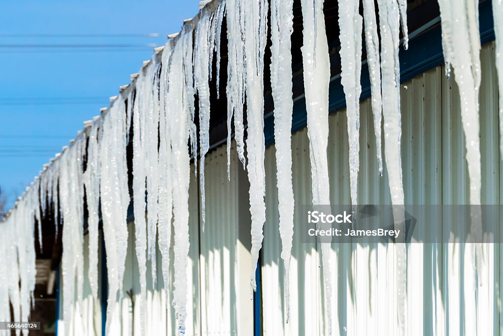 Many Big, Long, Cold, Icicles 2015 Stock Photo