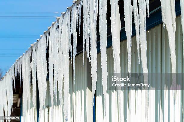 Many Big Long Cold Icicles Stock Photo - Download Image Now - 2015, Cold Temperature, Cut Out