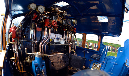 This is the footplate of the world famous Mallard steam train