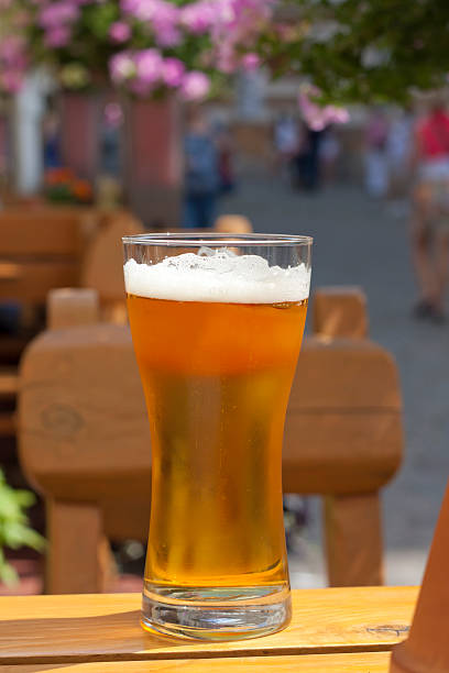 istock Glass of beer in restaurant on the table 465645427