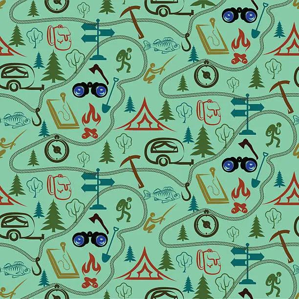 Vector illustration of camping pattern