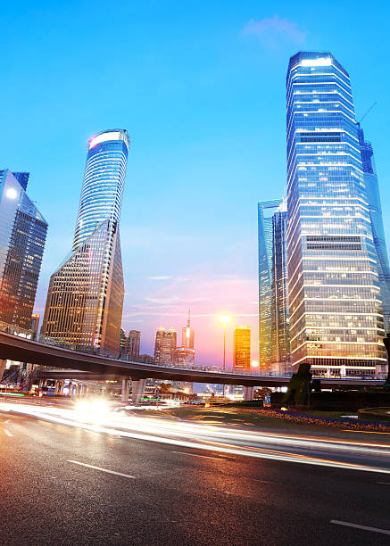 istock Modern city at night,shanghai,China 465646448