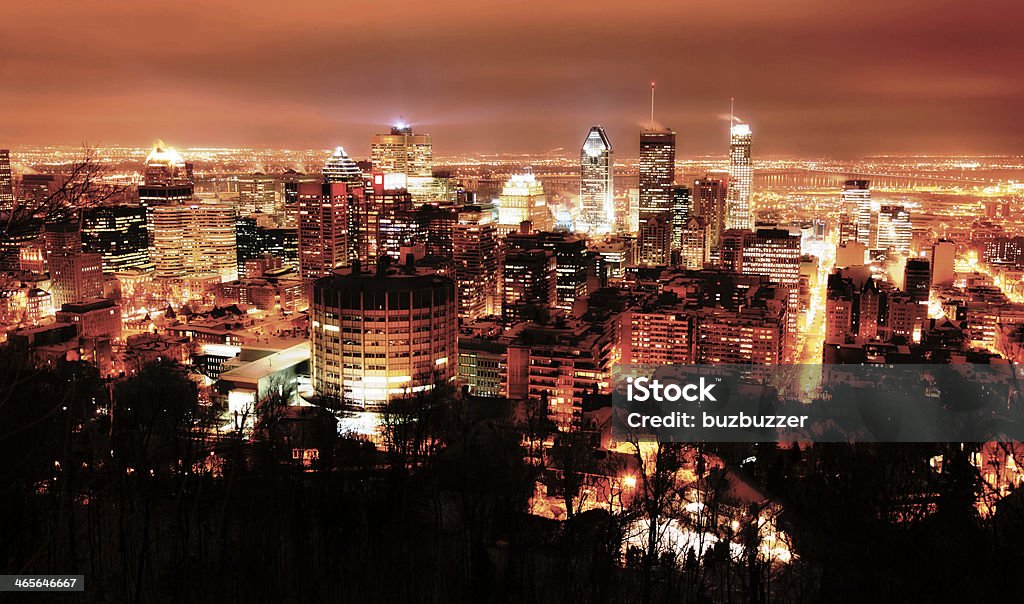 Bunte Montreal Stadt bei Nacht - Lizenzfrei Beleuchtet Stock-Foto