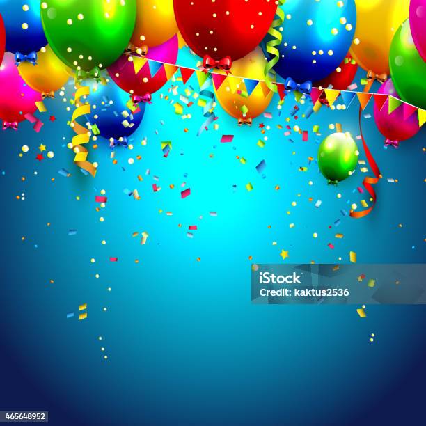 Celebration Background Stock Illustration - Download Image Now - Balloon, Red, Streamer