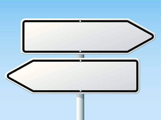 illustrations, cliparts, dessins animés et icônes de panneau direction opposée. - directional sign road sign blank arrow sign