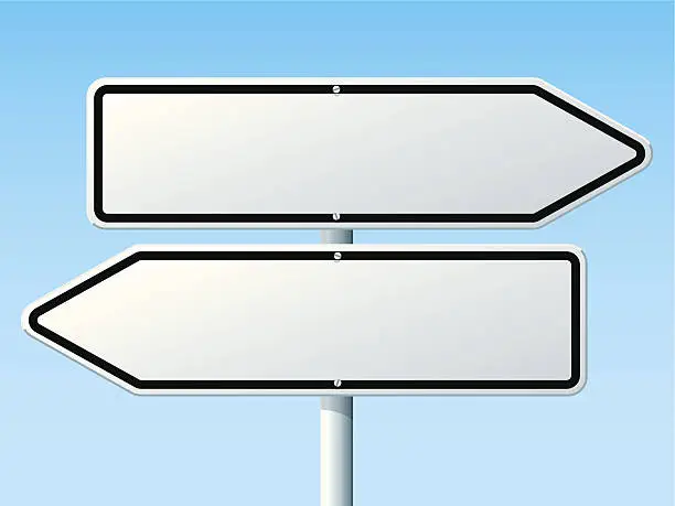 Vector illustration of Opposite Direction Road Sign