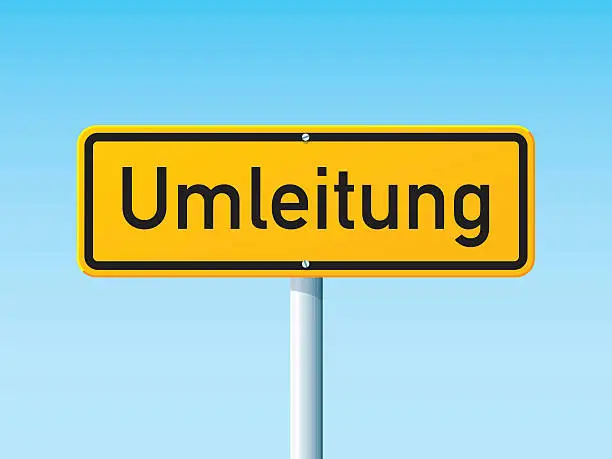 Vector illustration of Umleitung Diversion German Road Sign