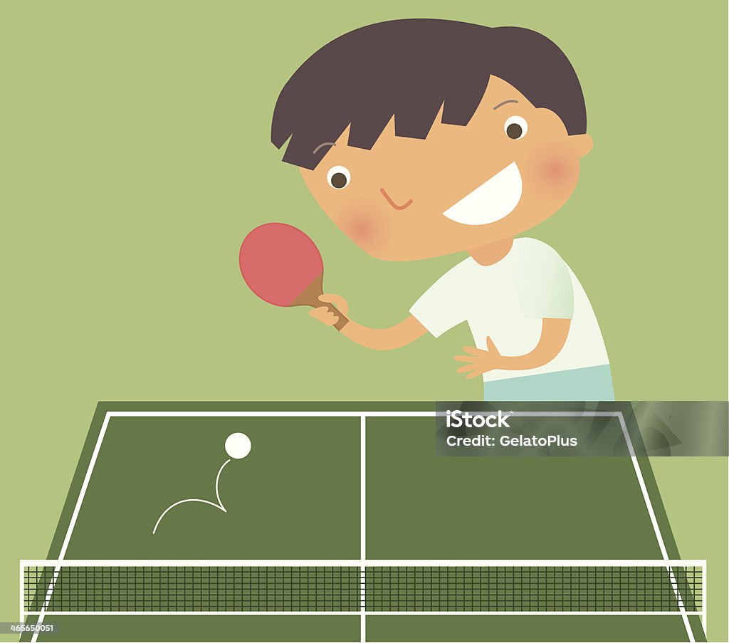 Ребенок играет ping pong - Векторная графика Настольный теннис роялти-фри
