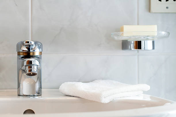 istock Faucet Washcloth and Soap 465650296