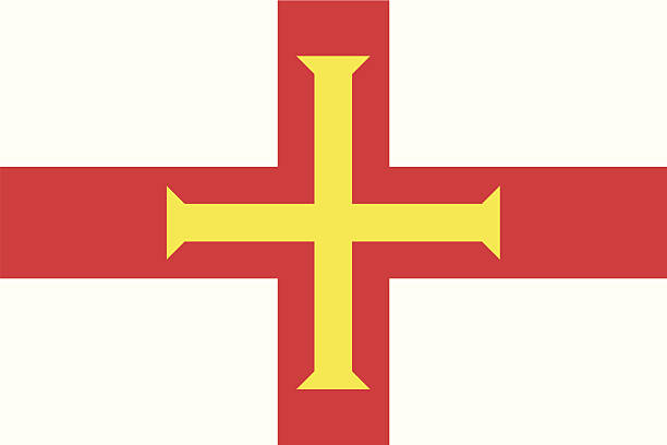 Flag of Guernsey vector art illustration