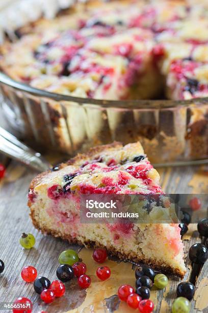 Red And Black Currant Cake Stock Photo - Download Image Now - Baked Pastry Item, Bakery, Berry Fruit