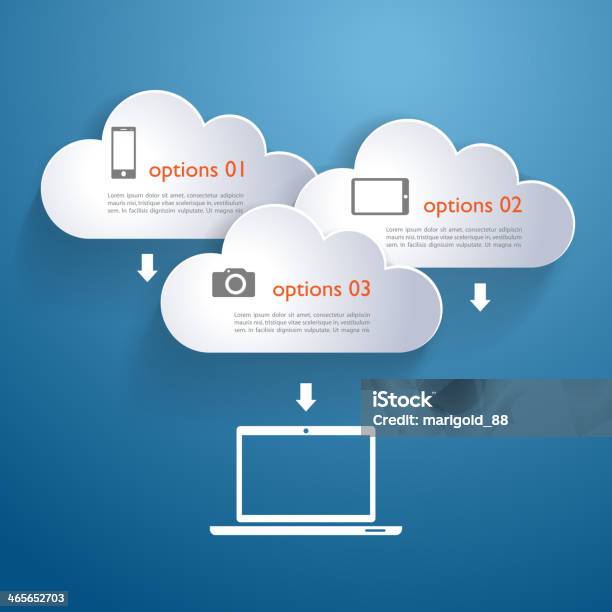 Abstrakt Hintergrund Netzwerk Wolken Mit Infografikelemente Und Symbole Stock Vektor Art und mehr Bilder von Informationsgrafik