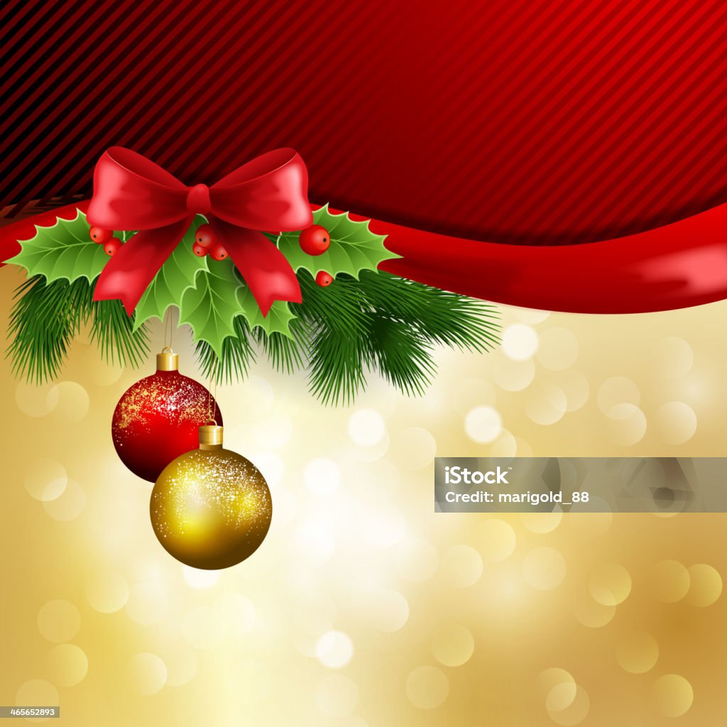 Decoração de Natal com bolas e Arco - Royalty-free Abeto arte vetorial