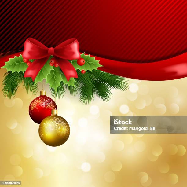 Decoração De Natal Com Bolas E Arco - Arte vetorial de stock e mais imagens de Abeto - Abeto, Abstrato, Arco - Arco e flecha