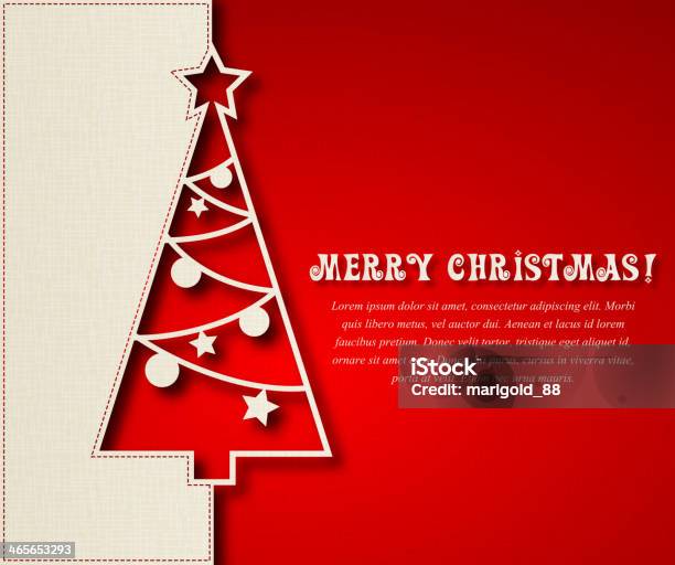 Árvore De Natal - Arte vetorial de stock e mais imagens de Cartão de Natal - Cartão de Natal, Papel de Presente de Natal, Cortar - Atividade