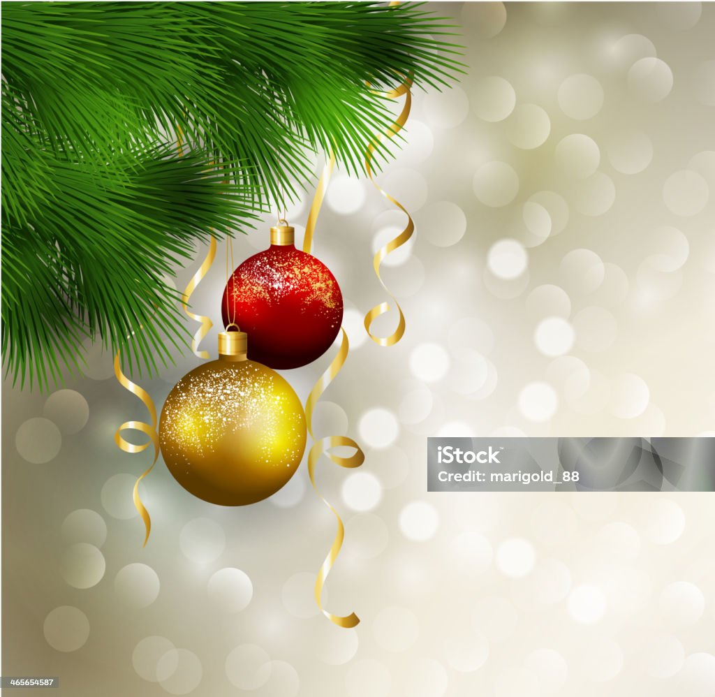 Árbol de Navidad con bolas - arte vectorial de Esquina libre de derechos