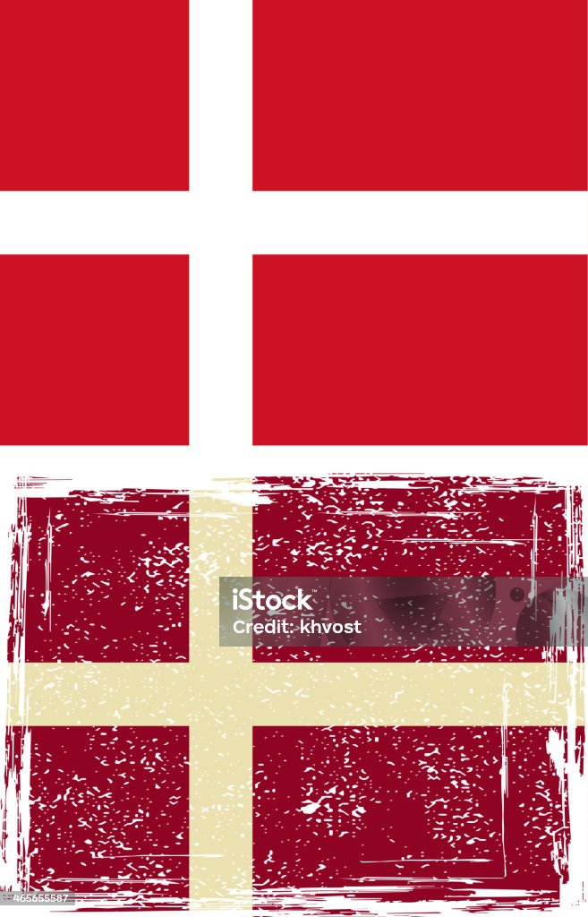 Bandeira de grunge dinamarquês. - Vetor de Antigo royalty-free