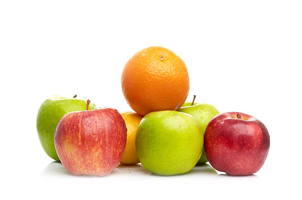 istock Composition with fruits isolated on a white 465655806