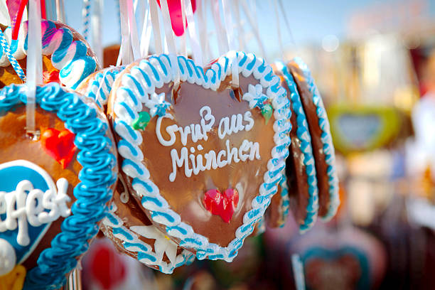 istock Decorated Beer Fest hearts on ribbon string 465656463